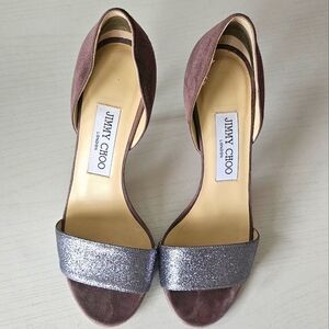 Jimmy Choo suede glitter heels